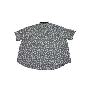 Tommy Bahama Mens 3XLB Gray Pineapple Print Short Sleeve Button Up Shirt